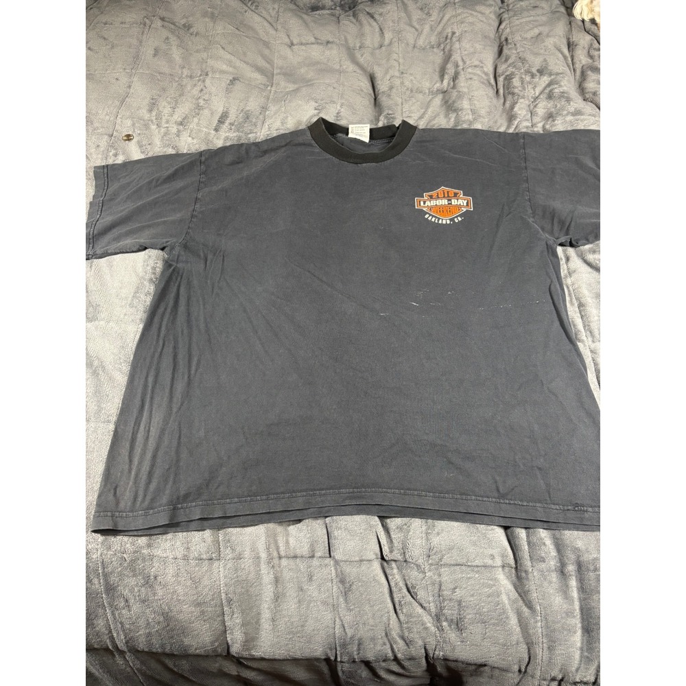 Bay Side 2010 Labor Day Oakland CA Graphic T-Shirt Mens 2XL Faded Black USA Made